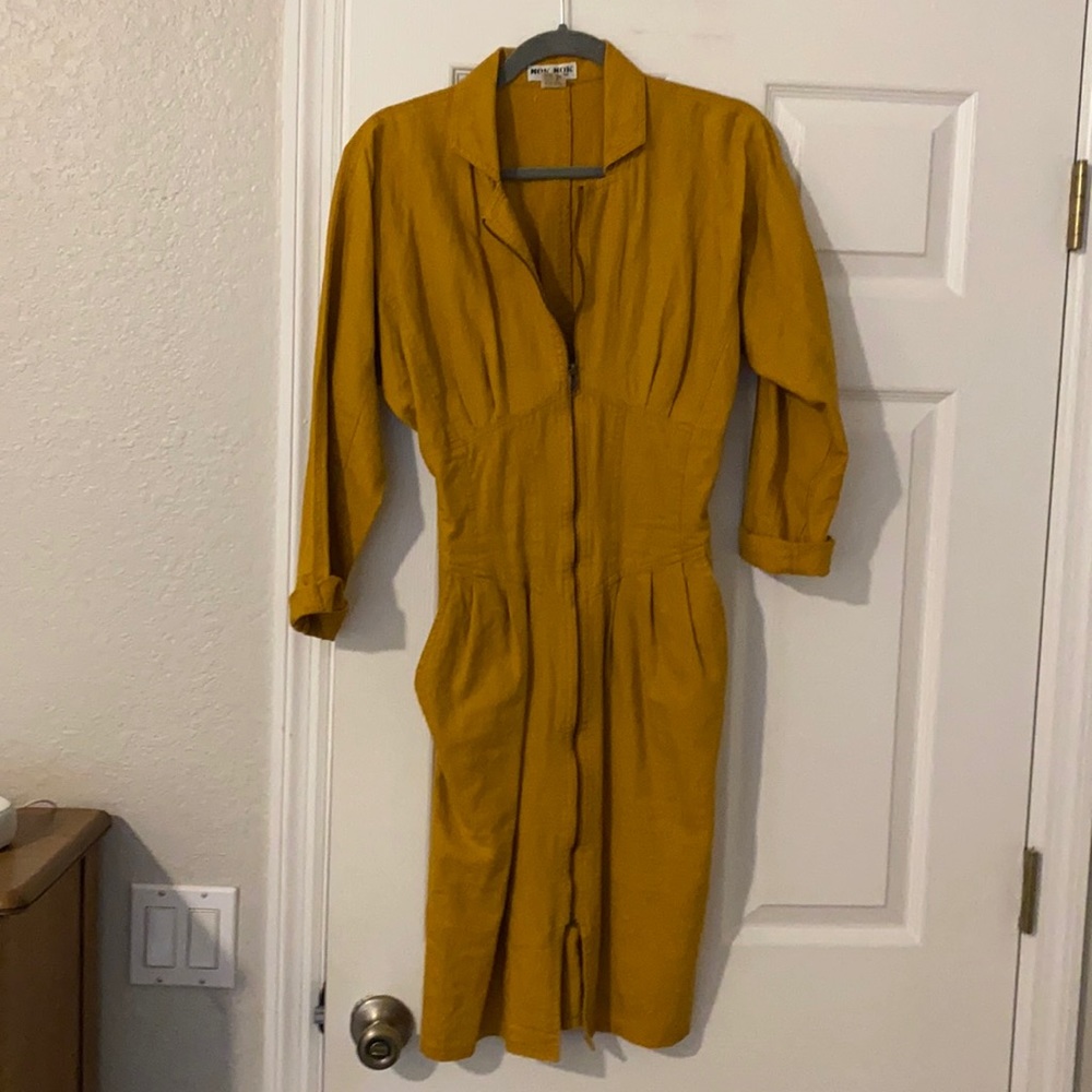 Vintage Mustard Zipper Dress